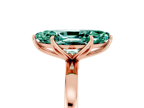 Rose gold Marquise Cut Solitaire Diamond Ring with Thin Band and Four-Prong Setting_5