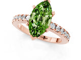 Rose gold Marquise Cut Solitaire Diamond with Pavé Band and Four-Prong Setting_11