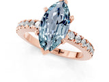 Rose gold Marquise Cut Solitaire Diamond with Pavé Band and Four-Prong Setting_11
