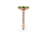 Rose gold Marquise Cut Solitaire Diamond with Pavé Band and Four-Prong Setting_12