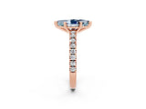 Rose gold Marquise Cut Solitaire Diamond with Pavé Band and Four-Prong Setting_12