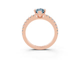 Rose gold Marquise Cut Solitaire Diamond with Pavé Band and Four-Prong Setting_13