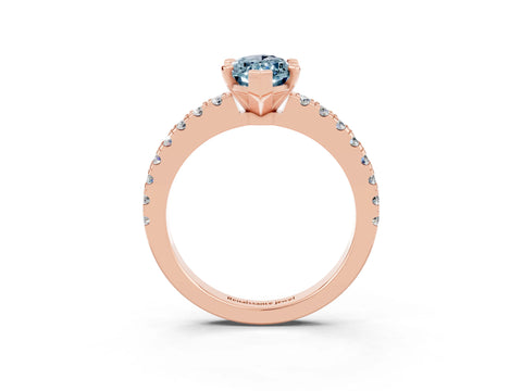 Rose gold Marquise Cut Solitaire Diamond with Pavé Band and Four-Prong Setting_13