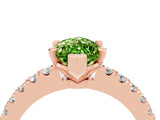 Rose gold Marquise Cut Solitaire Diamond with Pavé Band and Four-Prong Setting_14