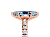Rose gold Marquise Cut Solitaire Diamond with Pavé Band and Four-Prong Setting_15