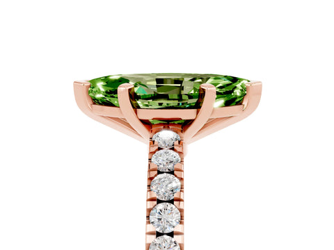 Rose gold Marquise Cut Solitaire Diamond with Pavé Band and Four-Prong Setting_15