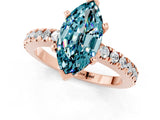 Rose gold Marquise Cut Solitaire Diamond with Pavé Band and Four-Prong Setting_1