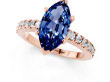 Rose gold Marquise Cut Solitaire Diamond with Pavé Band and Four-Prong Setting_1