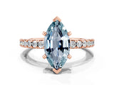 Rose gold Marquise Cut Solitaire Diamond with Pavé Band and Four-Prong Setting_22