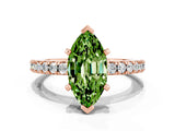 Rose gold Marquise Cut Solitaire Diamond with Pavé Band and Four-Prong Setting_22