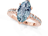 Rose gold Marquise Cut Solitaire Diamond with Pavé Band and Four-Prong Setting_23