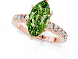 Rose gold Marquise Cut Solitaire Diamond with Pavé Band and Four-Prong Setting_23