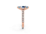 Rose gold Marquise Cut Solitaire Diamond with Pavé Band and Four-Prong Setting_24