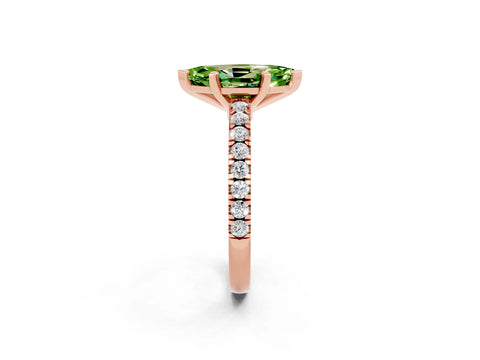 Rose gold Marquise Cut Solitaire Diamond with Pavé Band and Four-Prong Setting_24