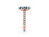 Rose gold Marquise Cut Solitaire Diamond with Pavé Band and Four-Prong Setting_2