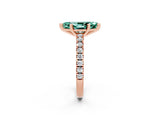 Rose gold Marquise Cut Solitaire Diamond with Pavé Band and Four-Prong Setting_2