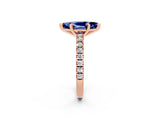 Rose gold Marquise Cut Solitaire Diamond with Pavé Band and Four-Prong Setting_2