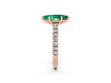 Rose gold Marquise Cut Solitaire Diamond with Pavé Band and Four-Prong Setting_2
