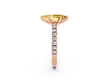 Rose gold Marquise Cut Solitaire Diamond with Pavé Band and Four-Prong Setting_2