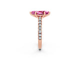Rose gold Marquise Cut Solitaire Diamond with Pavé Band and Four-Prong Setting_2