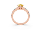 Rose gold Marquise Cut Solitaire Diamond with Pavé Band and Four-Prong Setting_3