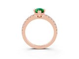 Rose gold Marquise Cut Solitaire Diamond with Pavé Band and Four-Prong Setting_3