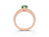 Rose gold Marquise Cut Solitaire Diamond with Pavé Band and Four-Prong Setting_3