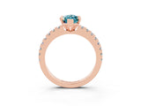 Rose gold Marquise Cut Solitaire Diamond with Pavé Band and Four-Prong Setting_3
