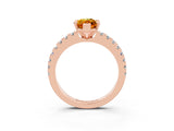 Rose gold Marquise Cut Solitaire Diamond with Pavé Band and Four-Prong Setting_3