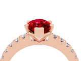Rose gold Marquise Cut Solitaire Diamond with Pavé Band and Four-Prong Setting_4