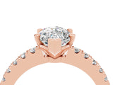 Rose gold Marquise Cut Solitaire Diamond with Pavé Band and Four-Prong Setting_4