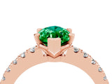 Rose gold Marquise Cut Solitaire Diamond with Pavé Band and Four-Prong Setting_4