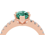 Rose gold Marquise Cut Solitaire Diamond with Pavé Band and Four-Prong Setting_4