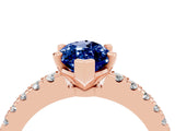 Rose gold Marquise Cut Solitaire Diamond with Pavé Band and Four-Prong Setting_4