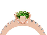 Rose gold Marquise Cut Solitaire Diamond with Pavé Band and Four-Prong Setting_4