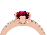 Rose gold Marquise Cut Solitaire Diamond with Pavé Band and Four-Prong Setting_4