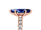 Rose gold Marquise Cut Solitaire Diamond with Pavé Band and Four-Prong Setting_5