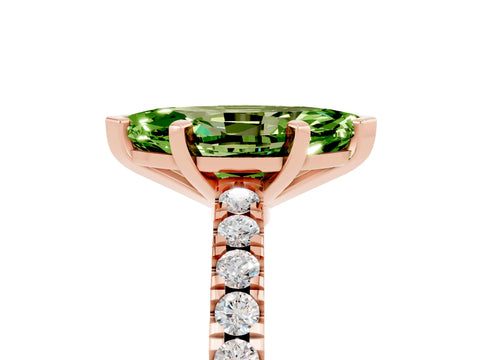 Rose gold Marquise Cut Solitaire Diamond with Pavé Band and Four-Prong Setting_5