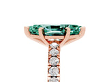 Rose gold Marquise Cut Solitaire Diamond with Pavé Band and Four-Prong Setting_5
