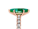 Rose gold Marquise Cut Solitaire Diamond with Pavé Band and Four-Prong Setting_5