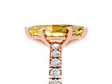 Rose gold Marquise Cut Solitaire Diamond with Pavé Band and Four-Prong Setting_5