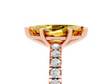 Rose gold Marquise Cut Solitaire Diamond with Pavé Band and Four-Prong Setting_5