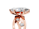 Rose gold Marquise Cut Solitaire Diamond with Side Stones on Criss-Cross Band and Four-Prong Setting_31