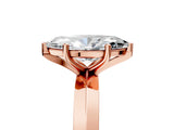 Rose gold Marquise Cut Solitaire Engagement Ring with Flat Band and Four-Prong Setting 5