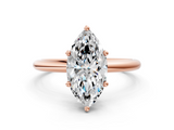 Rose gold Marquise Cut Solitaire Engagement Ring with Four-Prong Setting and Classic Band_40