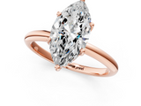 Rose gold Marquise Cut Solitaire Engagement Ring with Four-Prong Setting and Classic Band_41