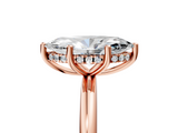 Rose gold Marquise Cut Solitaire Engagement Ring with Four-Prong Setting and Classic Band_45