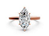 Rose gold Marquise Cut Solitaire Engagement Ring with Four-Prong Setting on a Classic Band_36