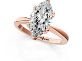 Rose gold Marquise Cut Solitaire Engagement Ring with Six-Prong Setting and Tapered Band_4