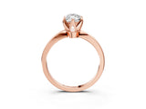 Rose gold Marquise Cut Solitaire Engagement Ring with Six-Prong Setting and Tapered Band_6